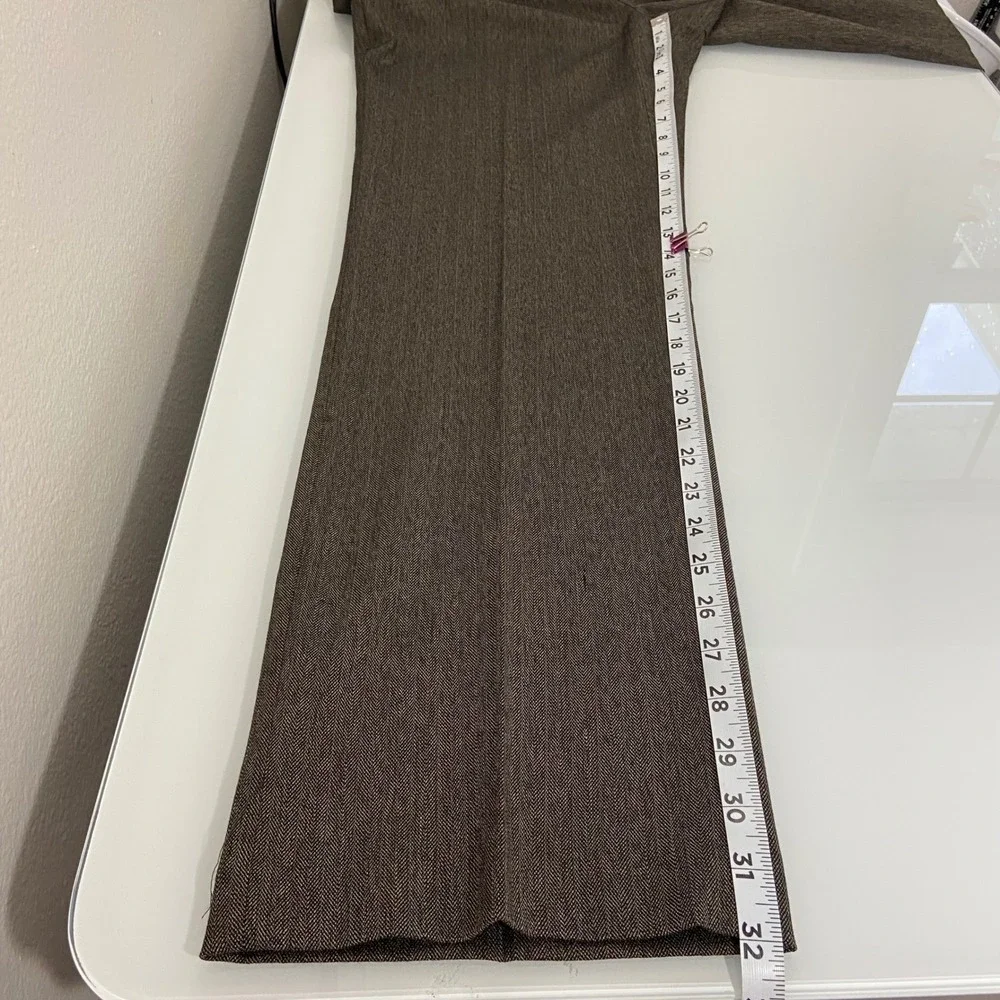 Peter Nygard Dress Pants‎ Career Trouser Brown Herringbone Stretch Size 8